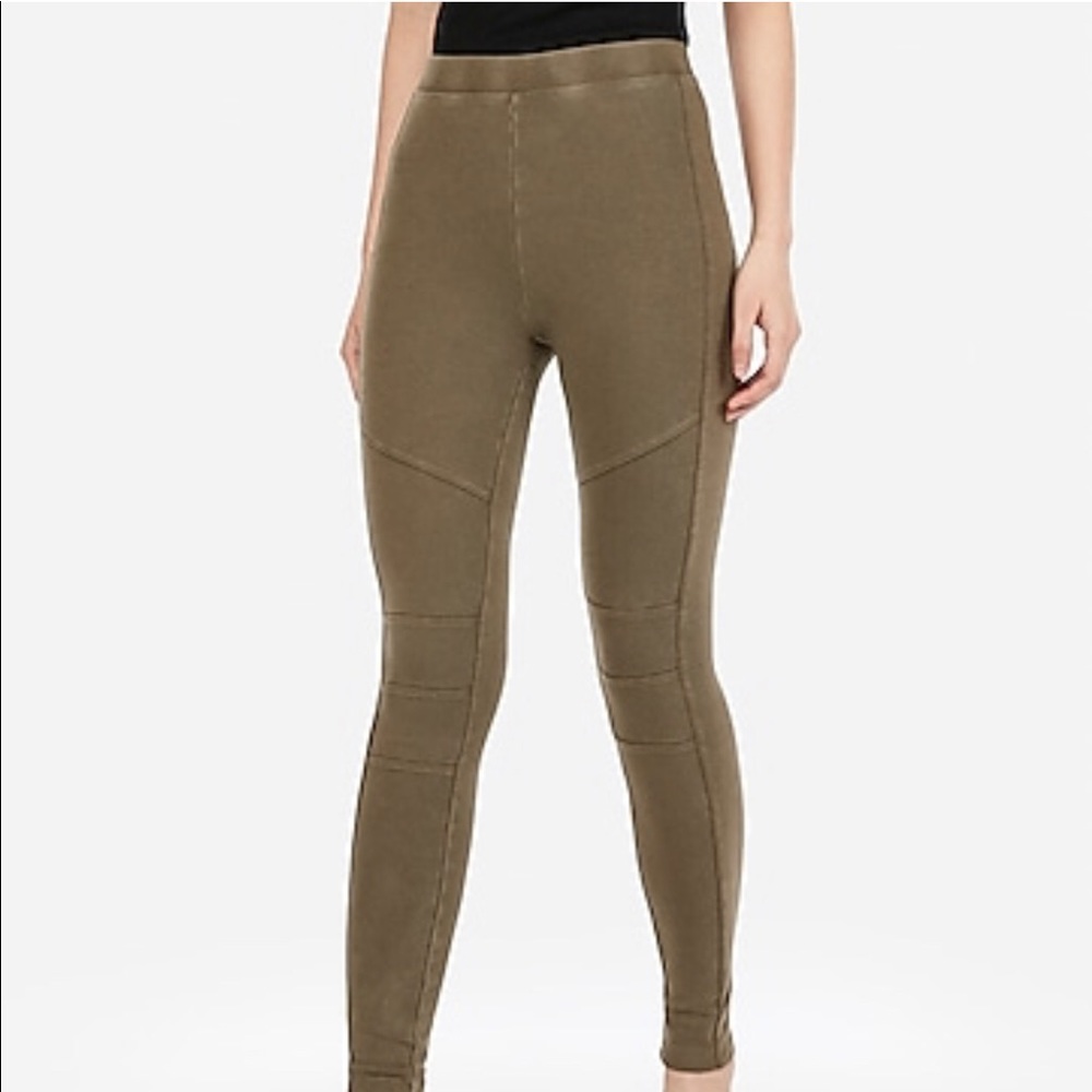 Express Mid Rise Ponte Moto Leggings